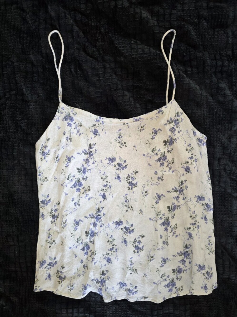 Reformation Andrea Top in White Floral – Lightweight Crepe Cami Blouse – Size L